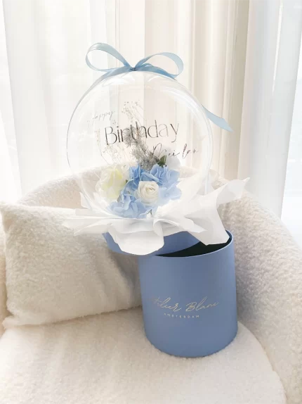 Flower Balloon Gift Box Large Blauw