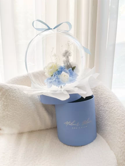 Flower Balloon Gift Box Large Blauw