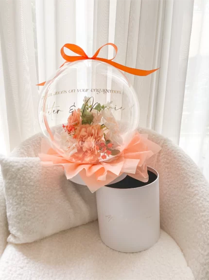 Flower Balloon Gift Box Large Oranje