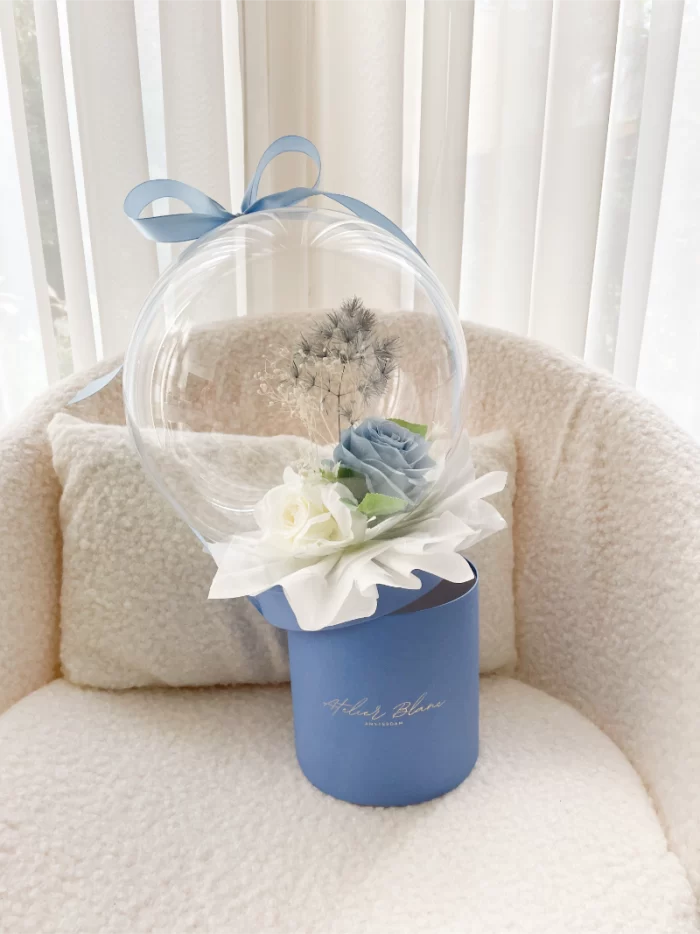 Flower Balloon Gift Box Small Blauw