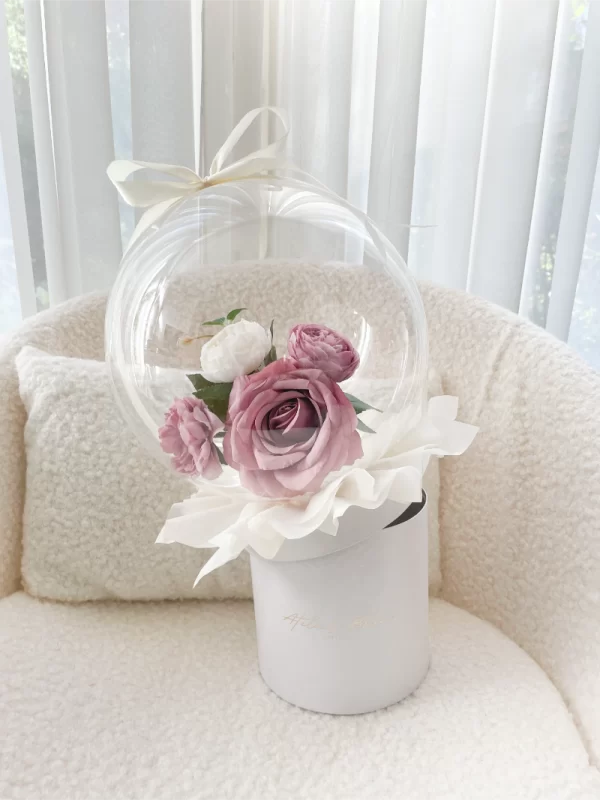 Flower Balloon Gift Box Small Lila