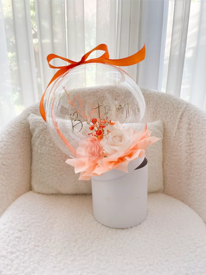 Flower Balloon Gift Box Small Oranje