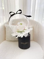 Flower Balloon Gift Box Small Pioen Wit