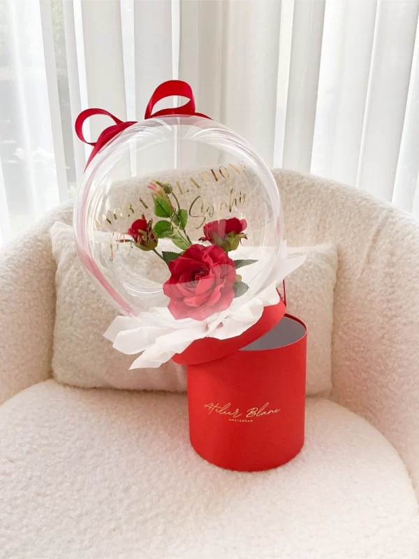 Flower Balloon Gift Box Small Rood