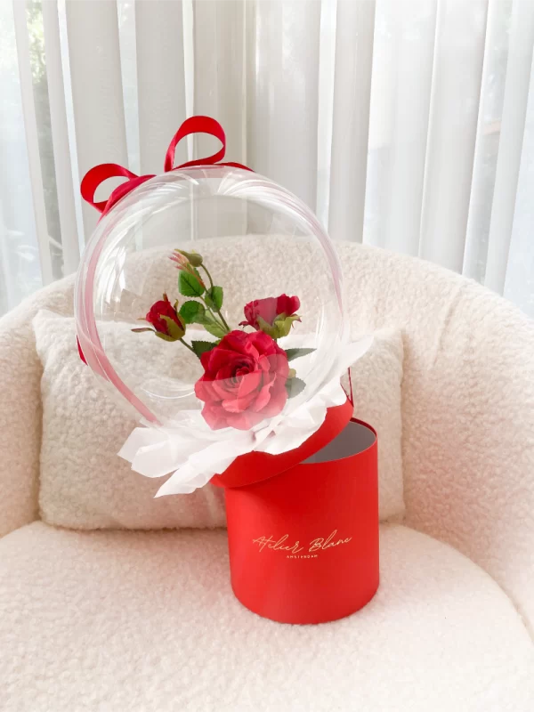 Flower Balloon Gift Box Small Rood