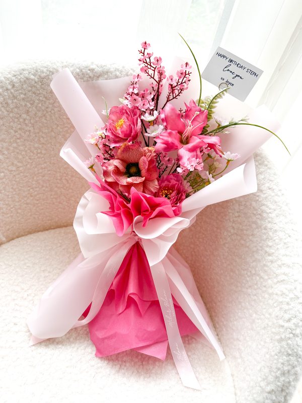 Flower Bouquet Small Donker Roze