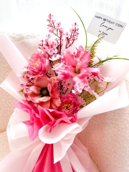 Flower Bouquet Small Donker Roze