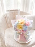 Flower Bouquet Transparent Box Pastel Mix